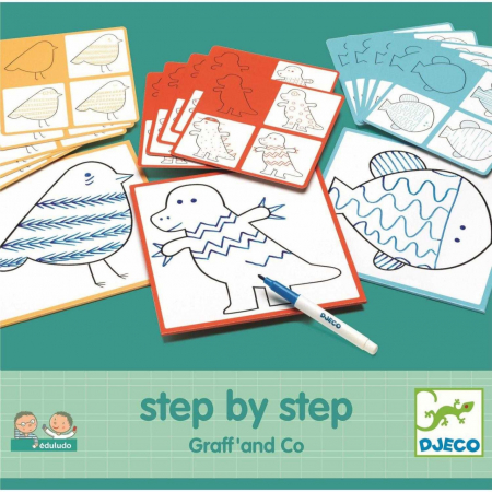 Educative - Deseneaza pas cu pas Grafic, Djeco