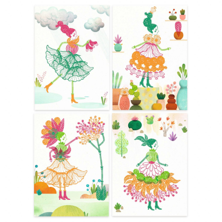 Joc creativ cu stampile Fete flori, Djeco [5]