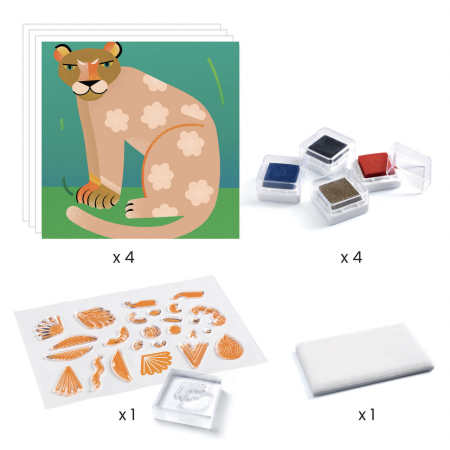 Joc creativ cu stampile Modele si animale, Djeco [5]