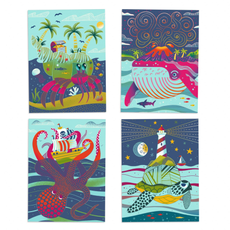 Joc creativ de razuit Fauna marina, Djeco [3]