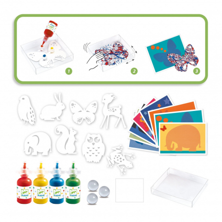 Joc creativ pictura cu bile din sticla Animale, Djeco [3]