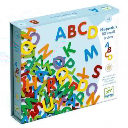 Jucarii si activitati Montessori si Waldorf - Joc cu magneti 83 Litere colorate, Djeco