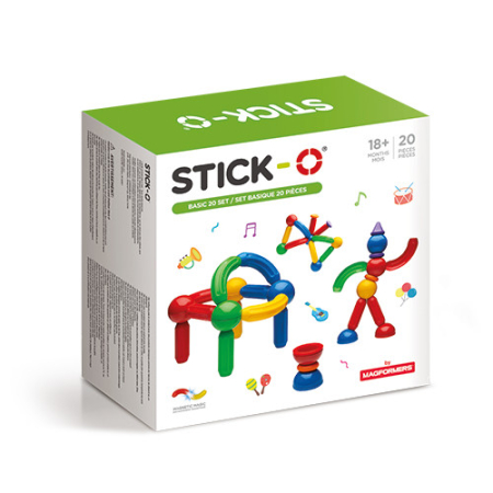 Noutati si reduceri - Joc cu magneti Stick-O, Set de baza cu 20 piese