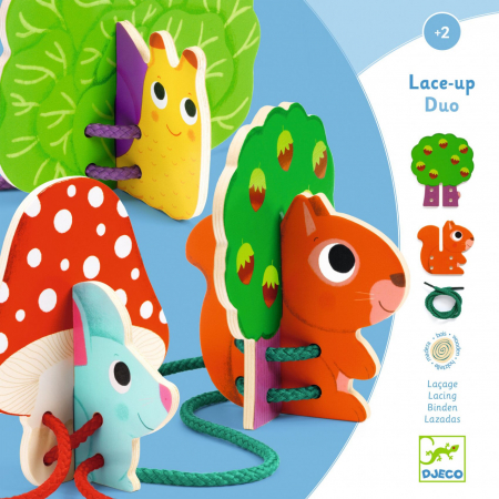 Jucarii si activitati Montessori si Waldorf - Joc cu siret Lace-up duo, Djeco