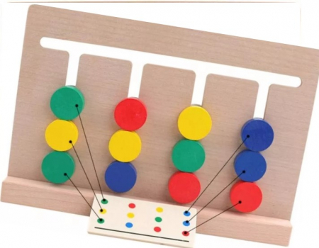 Joc de asociere 4 in linie cu animalute si culori, labirint Montessori [6]