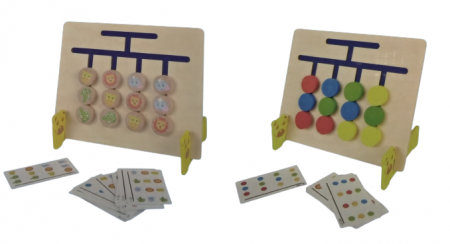 Joc de asociere 4 in linie cu animalute si culori, labirint Montessori [1]