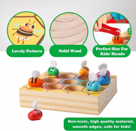 Joc de asociere si dexteritate fagure de albine, 3 ani, Edujucarii [2]