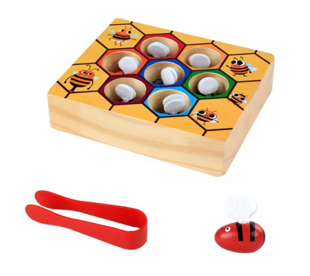 Joc de asociere si dexteritate fagure de albine, 3 ani, Edujucarii [1]