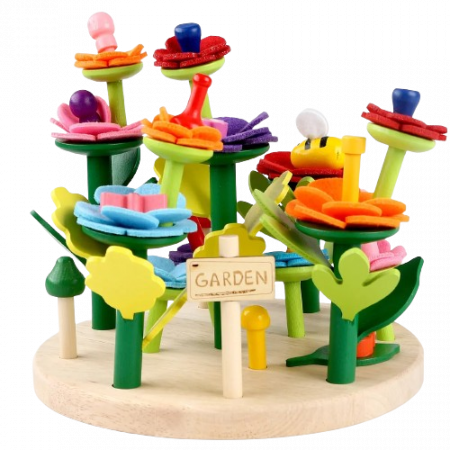 Joc de creativitate, sortare si stivuire, Gradina de flori, Montessori, 3 ani+, EduJucarii [3]