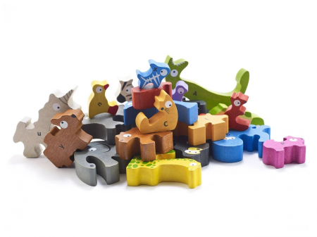 Joc de imbinare din lemn, tetris cu animale Safari, Alfabet A – Z [2]