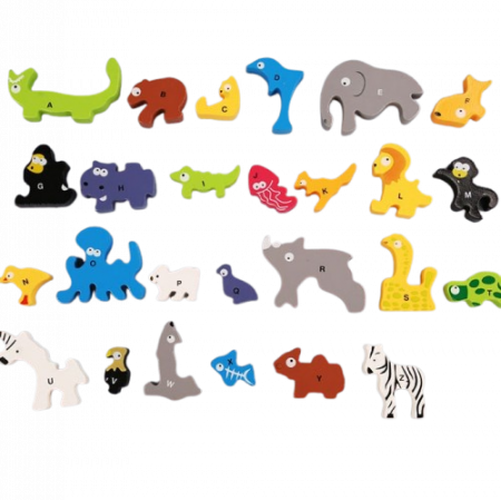 Joc de imbinare din lemn, tetris cu animale Safari, Alfabet A – Z [7]