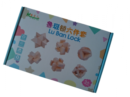 Joc de logica IQ, Set 6 piese, Lu Ban Lock, Demonteaza si monteaza [1]