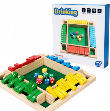Joc de masă cu zaruri Shut The Box, lemn, 4 fețe, 10 numere,  2 - 4 jucatori, pentru copii și adulți, 3 ani+, Edujucarii [2]