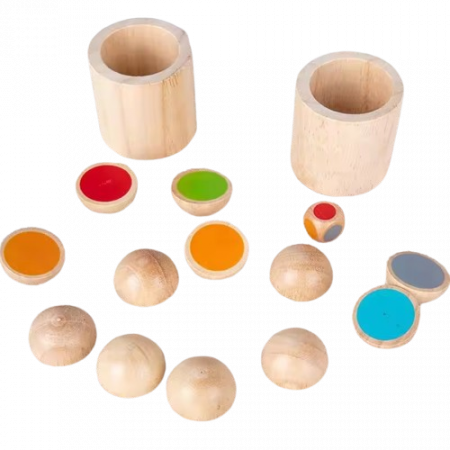 Joc de memorie si potrivire a culorilor, Memory Dice, lemn, Montessori, 3 ani+, Edujucarii [3]