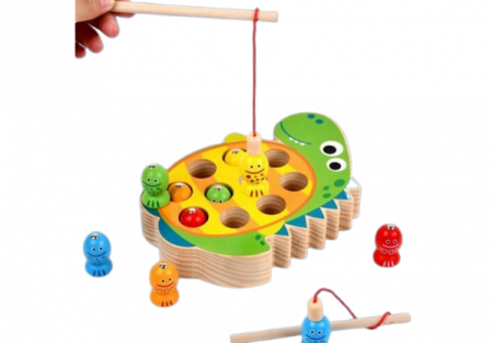 Jucarii si jocuri educative - Joc de pescuit magnetic Dinozaur, Dinosaur fishing game - Ohye