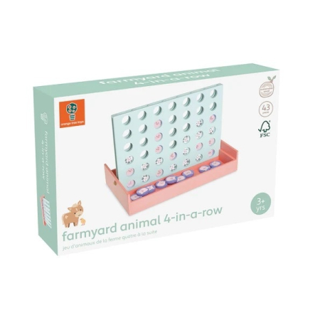 Noutati si reduceri - Joc din lemn 4 pe rand, Orange Tree Toys