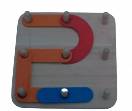 Joc din lemn, Montessori, Geoboard cu litere si cifre [3]