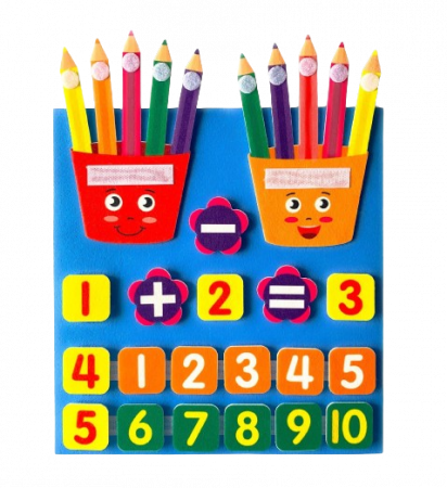 Jocuri de memorie, inteligenta si asociere - Joc matematic educativ, Invatam Adunarea si Scaderea, fetru, 32x30 cm, 3 ani+, Edujucarii