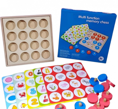 Joc educativ de memorie  si asociere „Multi Function Memory Chess”, 3 ani+, EduJucarii [5]