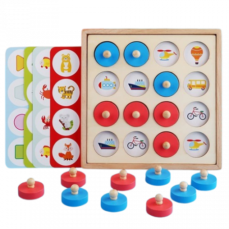 Joc educativ de memorie  si asociere „Multi Function Memory Chess”, 3 ani+, EduJucarii [4]