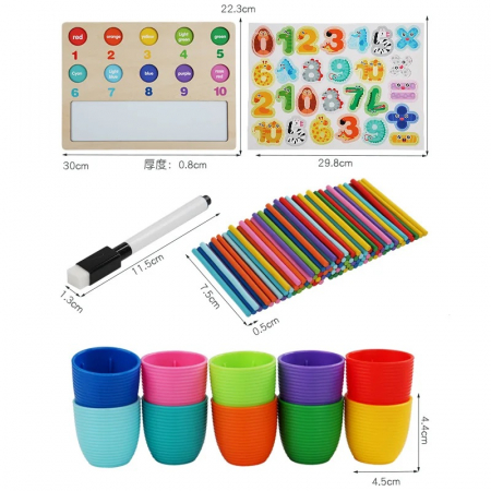 Joc Educativ din Lemn, Matematica cu Cifre si Betisoare, EduJucarii, 3 ani+ [5]