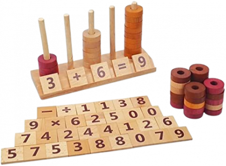 Jocuri de memorie, inteligenta si asociere - Joc educativ din lemn, Numaratoare, Calcule si operatiuni matematice, Montessori, Abac lemn, Digital Pillar, 2 ani+, EduJucarii