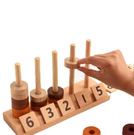 Joc educativ din lemn, Numaratoare, Calcule si operatiuni matematice, Montessori, Abac lemn, Digital Pillar, 2 ani+, EduJucarii [5]