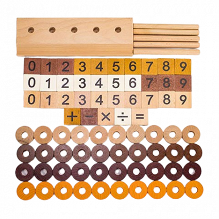 Joc educativ din lemn, Numaratoare, Calcule si operatiuni matematice, Montessori, Abac lemn, Digital Pillar, 2 ani+, EduJucarii [1]