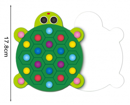 Joc educativ Montessori din lemn, Pincer Bead Game, Broasca, pentru memorie, potrivire si sortare, 3 ani +, EduJucarii [8]
