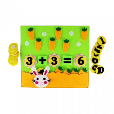 Joc educativ montessori,  numere, prescolari fetru, Iepure, 26 x 24 cm, 3 ani+, Edujucarii [3]