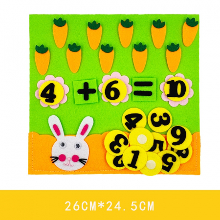Joc educativ montessori,  numere, prescolari fetru, Iepure, 26 x 24 cm, 3 ani+, Edujucarii [1]