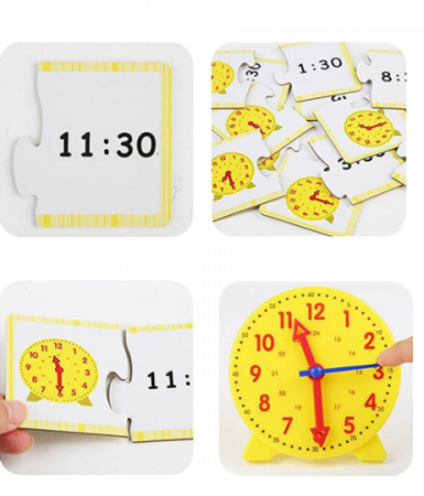 Jocul Educativ Montessori pentru Copii, Ceasul, 28 Piese, 3 Ani [7]