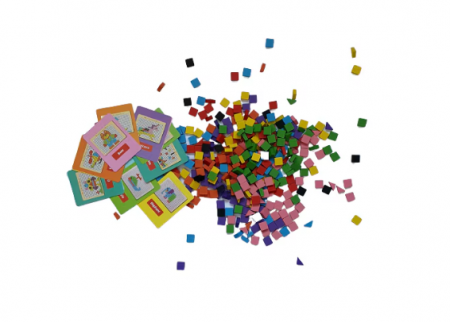 Joc educativ Mozaic pixel din lemn, Formarea imaginilor din pătrate colorate, 370 buc [6]
