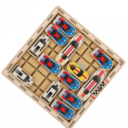 Joc educativ, Parcare Masini 3D, labirint in stil Montessori confectionat din lemn, Moving Game - Wooden Toy [5]