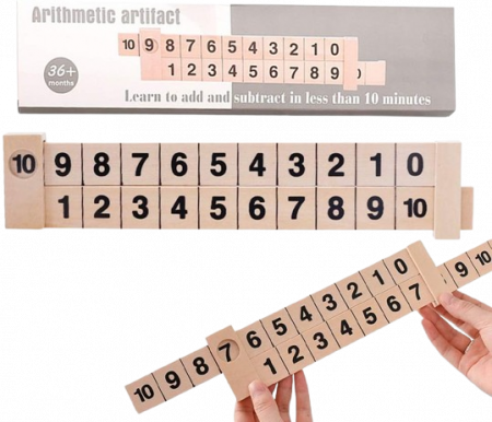 Joc educativ pentru operatii matematice, lemn, Arithmetic Artifact, 3 ani+, EduJucarii [5]