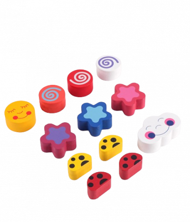 Joc educativ, Puzzle din lemn cu 18 piese inserabile, Graph Intelligence box, 3 ani+, Edujucarii [5]