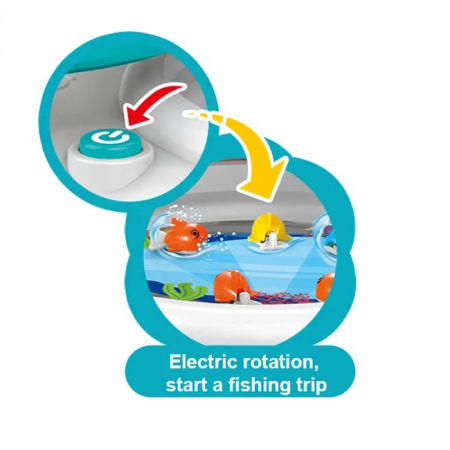 Joc interactiv de pescuit, muzical, 3 in 1 cu pista pentru pestisori, parc oceanic de pescuit si scara de alpinism pentru pestisori, 3 ani, turcoaz - EDUJUCARII [2]