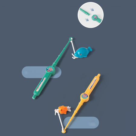 Joc interactiv de pescuit, muzical, 3 in 1 cu pista pentru pestisori, parc oceanic de pescuit si scara de alpinism pentru pestisori, 3 ani, turcoaz - EDUJUCARII [5]