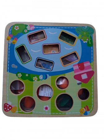 Joc interactiv din lemn, culege morcovi si pescuieste, Montessori, pentru motricitate fina si potrivirea formelor,  2 ani +, EduJucarii [6]
