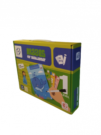 Joc Labirinturi cu 25 de Planse Reutilizabile, educative, Nivel 1, 3 ani+ [3]