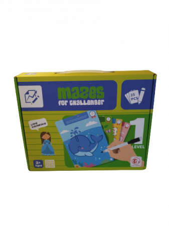 Joc Labirinturi cu 25 de Planse Reutilizabile, educative, Nivel 1, 3 ani+ [2]