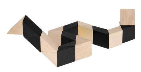 Joc logic IQ 3D Puzzle Sarpe natur-negru, Fridolin [2]