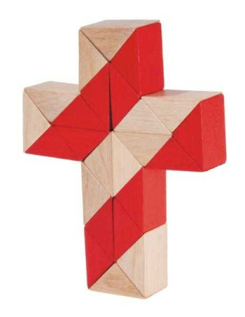 Joc logic IQ 3D Puzzle Sarpe natur-rosu, Fridolin [3]