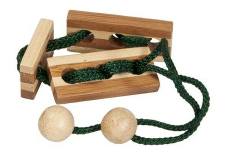 Puzzle - Joc logic IQ puzzle cu snur Elibereaza inelul-2, Fridolin