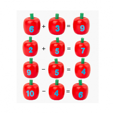 Joc Montessori de Matematica si Indemanare, Pomul cu Mere, 10 mere, 10 cartonase, 3 ani+, EduJucarii [6]