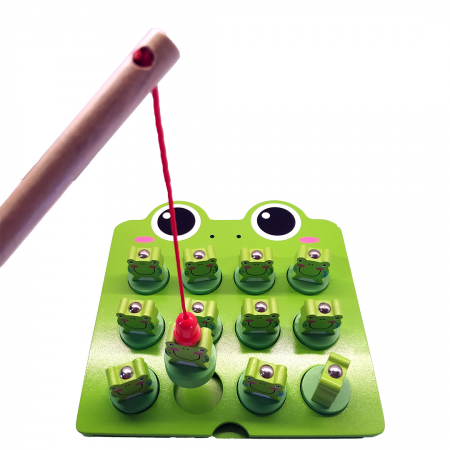 Joc montessori de memorie, inteligenta si pescuit, 12 Broscute magnetice, Fishing frog memory game [1]