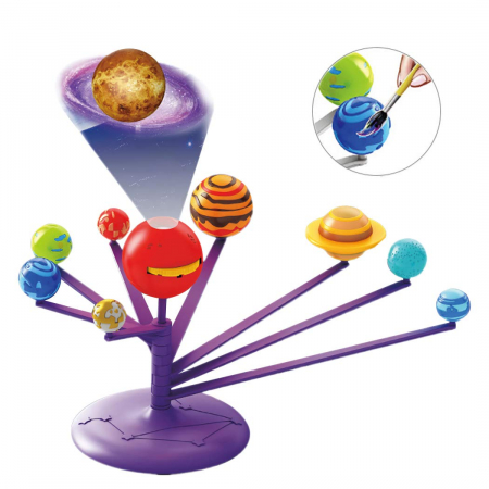 Pictura si desen - Joc pentru copii de invatat planetele, Sistemul Solar Planetariu cu Proiectie, Joc educativ, Kit de modele 3D Astronomie, 5 ani