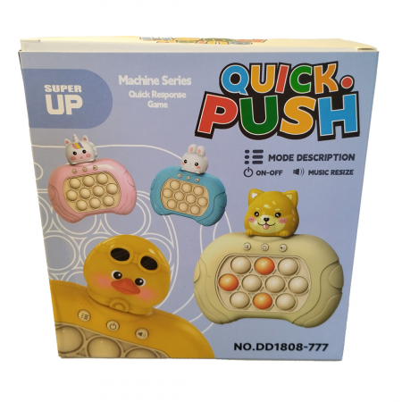 Joc Pop It electronic, interactiv, consola pentru copii si adulti, Antistres, Sunete si Lumini, Portabil, multe Niveluri, 4 Moduri, Multiplayer, Memorie, Score Mode, Squeeze Poppet, Antistres, Pui [6]