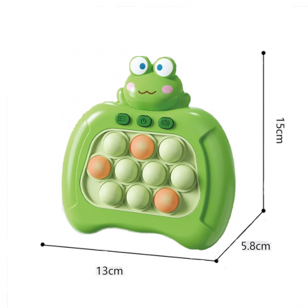 Joc Pop It electronic, interactiv, consola pentru copii si adulti, Antistres, Sunete si Lumini, Portabil, 200 Niveluri, 4 Moduri, Multiplayer, Memorie, Score Mode, Squeeze Poppet, Antistres, Broscuta [4]