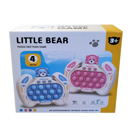 Joc Pop It electronic, interactiv, consola pentru copii si adulti, Antistres, Sunete si Lumini, Portabil, multe Niveluri, 4 Moduri, Multiplayer, Memorie, Score Mode, Squeeze Poppet, Antistres, Ursulet [3]
